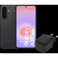 Samsung Galaxy A37 128GB Zwart 5G EE + BlueBuilt Oplader met Usb C Poort 45W Zwart