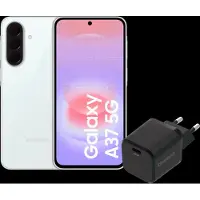 Samsung Galaxy A37 256GB Wit 5G + BlueBuilt Oplader met Usb C Poort 45W Zwart