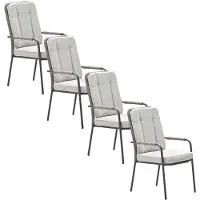 Garden Impressions Aleria tuinstoel taupe - 4 stuks