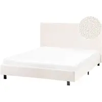 Beliani ALBI - Tweepersoonsbed - Gebroken wit - 120 x 200 cm - Bouclé