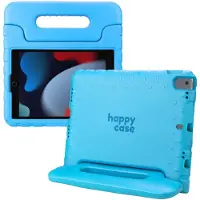 HappyCase Kinder Tablethoes Geschikt voor Apple iPad 10.2 2019/2020/2021 | Kindvriendelijke Hoes | Beschemhoes | Kinderhoes | met Handvat en Standaard | Blauw