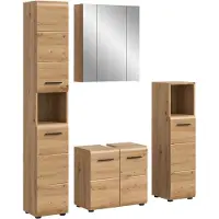 Furnilux Moderne badcombinatie in en eiken 4-delige set met hoge kast en