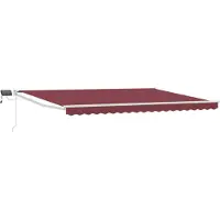 vidaXL Handbediende luifel met LED's Bordeauxrood en Wit 4 x 2 m
