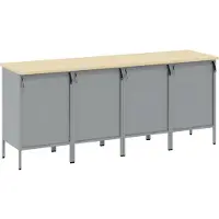 vidaXL Werk Cabinet met lade 4 st Rood en Grijs 200 x 55 x 85 cm