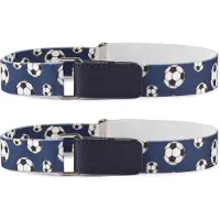 Ladeheid 2x kinderriem elastische riem 1-6 jaar 34-65 cm P15 (donkerblauw/ballen, 1-6 jaar)