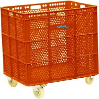 Softee Pu Basket With Wheels Oranje 47.5 x 53.5 x 62 cm