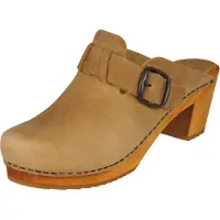 Sanita Clogs Damen Clog offen Wood-Malulo Square Open Nature-42