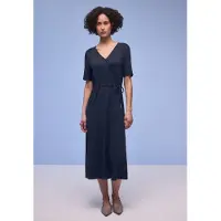 Street One Dames Midi-jurk met overslagdetail - Blauw - 34