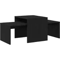 vidaXL Nesttafels Zwart Eiken 100 x 48 x 40 cm Bewerkt hout