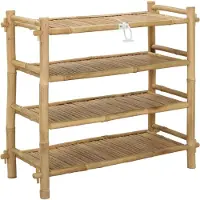 vidaXL Schoenrek met plank Naturel 4-niveaus Bamboe