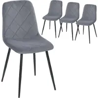 HOMCOM Eetkamerstoel Polyester, Staal 45L x 54B x 87H cm Grijs