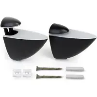 Emuca Set Pelicano Houten of glazen plankdrager set, Plastic en Zamak, Zwart gelakt
