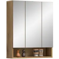 Furnilux Moderne spiegelkast evoke oak 3 spiegeltüren 6 planken opbergwonder