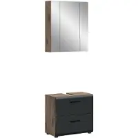 Furnilux Moderne badcombinatie -wit 2-delig kast en spiegelkast compact 60x185
