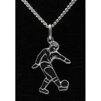 MOOYE ® - Collectie Zilveren Voetballer ketting hanger - vlak