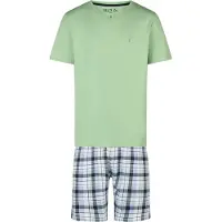 Phil&Co. Pyjama kort ' Classics ' lichtblauw / limoen / wit