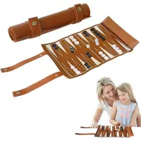 DNA Backgammon - Backgammon Koffer - Backgammon Reiseditie - Backgammon Hout - Bruin - 36cm x 26cm x 1cm