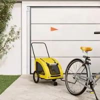 Prolenta Maison Exclusive - Fietsaanhanger. Geel, gemaakt van Oxford-stof en metaal