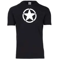 Fostex Garments - T-shirt with white star (kleur: Zwart / maat: M)
