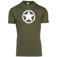 Fostex Garments - T-shirt with white star (kleur: Groen / maat: XXL)