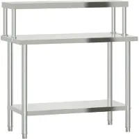 Syfax Keukenwerktafel met bovenschap 110x55x120 cm roestvrij staal