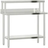 Syfax Keukenwerktafel met bovenschap 110x55x120 cm roestvrij staal