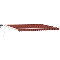 Syfax Handbediende luifel met LED's Oranje, Bruin, Wit 4 × 3 m