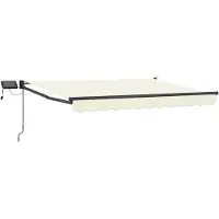 Syfax Handbediende luifel met LED's Crème en Antraciet 3,5 x 2,5 m