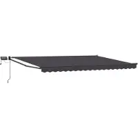 Syfax Handbediende luifel met LED's Antracietkleurig 4 x 2 m