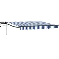 Syfax Handbediende luifel met LED's Blauw, Wit, Anthraciet 3 x 2,5 m