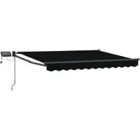 Syfax Handbediende luifel met LED's Zwart en Anthraciet 3 x 2,5 m