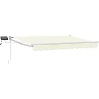 Syfax Handbediende luifel met LED's Crème en Wit 3,5 x 2,5 m