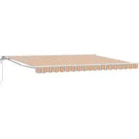 vidaXL Elektrisch Uitschuifbare Zonneluifel Oranje, Grijs, Blauw, Wit