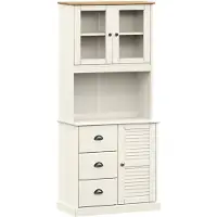 Syfax Hoge kast VIGO 78x40x175 cm massief grenenhout wit