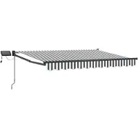 Syfax Handbediende luifel met LED's Antraciet en Wit 3,5 x 2 m