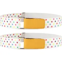 Ladeheid 2x kinderriem elastische riem 1-6 jaar 34-65 cm P15 (wit/geel/erwten, 1-6 jaar)