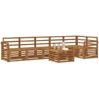vidaXL Buiten bank set 7 st Naturel Polyester