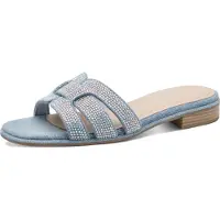 Marco Tozzi Muiltjes blauw denim