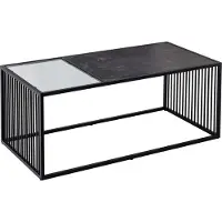 Invicta Design salontafel ARCHITECTURE 100cm zwart marmer rookglas metaal - 43001