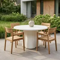 Giga Meubel Tuintafel Boaz Rond Off-White 150cm