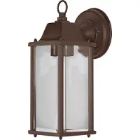 Osram buitenwandlamp, roestkleurig, E27, aluminium behuizing, glazen afdekking, IP43, 220–240 V, 105 mm lengte, 150 mm breedte, 293 mm hoogte, 1 lichtbron, montageschroeven