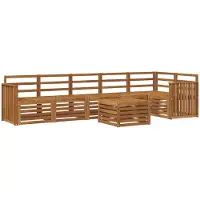vidaXL Buiten bank set 7 st Naturel Polyester