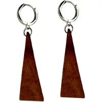 Charme Bijoux Oorbellen- Saheli- Hout- Bruin- Zilverkleur -
