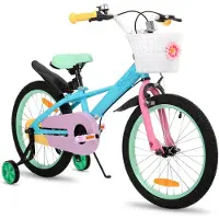 Stitch Macaron Kinderfiets - 18 Inch - Voor Meisjes & Jongens (2-9 Jaar) - Met Mandje & Zijwieltjes - Geschikt voor buitenactiviteiten in de lente
