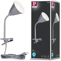 Paulmann Klemlamp Vitis, alu / grijs / zink, Woon-/ Eetkamer, metaal, Modern, Klemlamp