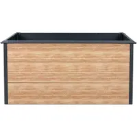 Westmann Plantenbak gegalvaniseerd staal hout print 150x75x77 cm