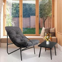 Laura Balkonset 3-delig 90x69x80 cm – Moderne Tuinset met 2 Stoelen en Tafel, Metalen Frame & Gehard Glas, Comfortabele Kussens, Weerbestendig – Wit |