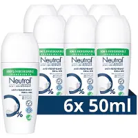 Neutral anti-transpirant deodorant roller Parfumvrij - 6 x 50 ml