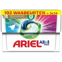 Ariel All-in-1 Pods Wasmiddelcapsules Color Clean & Fresh Air 136 stuks (4 x 34 stuks)