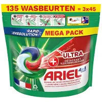 Ariel 4in1 Wasmiddel Pods +Ultra Vlekverwijderaar - 3 x 45 Wasbeurten